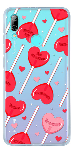 Funda Para Huawei Para Mujer Paletas Corazones Con Tu Nombre