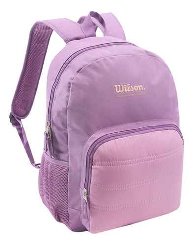 Mochila Mujer Wilson Urbana Deportes Gym Porta Notebook Color Lila Diseño De La Tela Liso