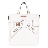 Bolsa Shopper Nicole Lee Zuri Con Logo Impreso Fw23 Color Blanco