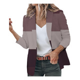 Chaqueta En D Coat Formal Para Mujer, Ligera, Con Solapa Fro