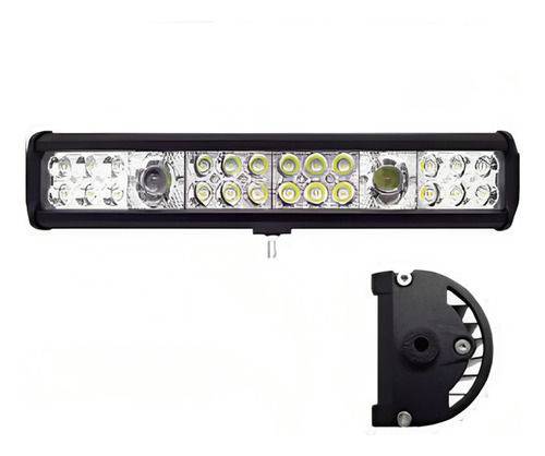 Barra Rectangular 26 Led 2 Lupas Blanco/ambar Estrobo Pza