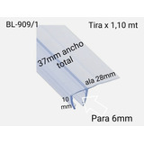 Burlete Mampara/vidrio/blindex/puerta 6mm-ala 28mm(1.10mt)