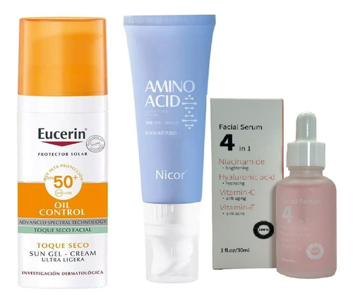 Rutina Completa Protector Eucerin +serum 4en1 + Gel Limpidor