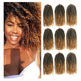 8 Pulgadas Corto Marlybob Crochet Pelo 9 Paquetes Rizado Cro