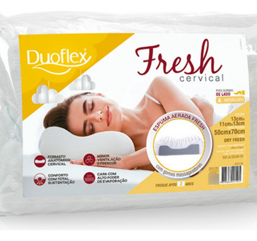 Travesseiro P/ Dormir De Lado Fresh Cervical 50x70cm Duoflex