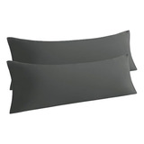 Funda Almohada Cuerpo Set X2 20x54 Gris Oscuro