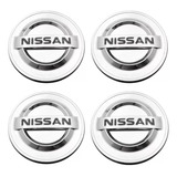 Emblema Central De Aro De Nissan Plateado De 54mm, 4 Piezas