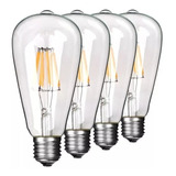 Ampolleta Led Vintage Decoración Edison E27 6w Luz Cálida X4