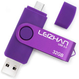 Pendrive Leizhan Dual Usb 3.0/micro Usb De 64 Gb, Color Negr
