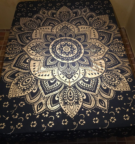 Mandala Tapestry Sabana Sobrecama Cortina 2.4x2.1m India #72