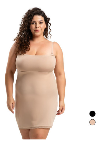 Combinete Anágua Vestido Plussize Segunda Pele Tomara Q Caia