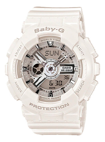 Ba-110-7a3dr - Ba-110-7a3dr Reloj Casio Baby-g Color Del Fondo Blanco Color De La Correa Blanco Color Del Bisel Blanco