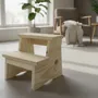 Banco Banquito Escalera Niños Infantil De Pino Macizo - Pinoshow - Baño 2 Escalones Sin Pintar Pino Natural