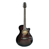 Guitarra Acústica Parquer Custom Gac109mcbkeq4 Para Diestros Negra Laca