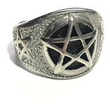 Anel Pentagrama Estrela Cinco Salomão Wicca Celta Aço 316l