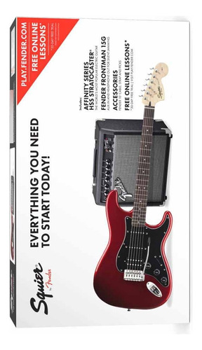 Paquete Guitarra Eléctrica Fender Squier Stratocaster Rojo