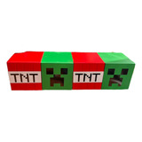 Repisa Flotante Minecraft Verde 4 Cubos Minimalista Niños