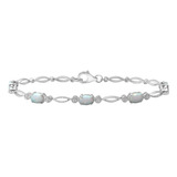 Brazalete De Tenis Jewelili En Plata De Ley Con Milgrain De 