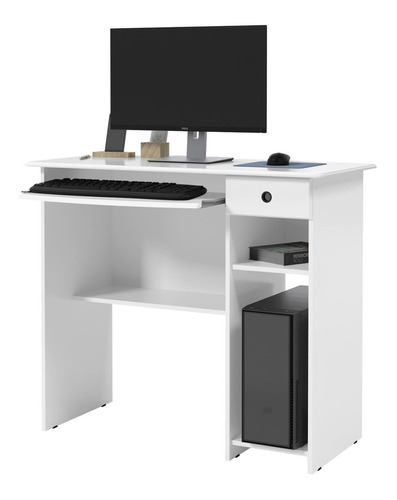 Escrivaninha Ej Móveis Mesa De Computador Viena Mdp De 900mm X 765mm X 400mm Branco