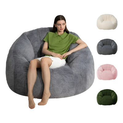 Sillón Puff Gigante Y Cómodo En Forma De Concha Para Sala Color Gris Con relleno de espuma | Meses sin interés