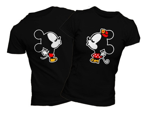 2 Playera Camiseta Para Pareja Sr Mickey Y Minnie + Regalo