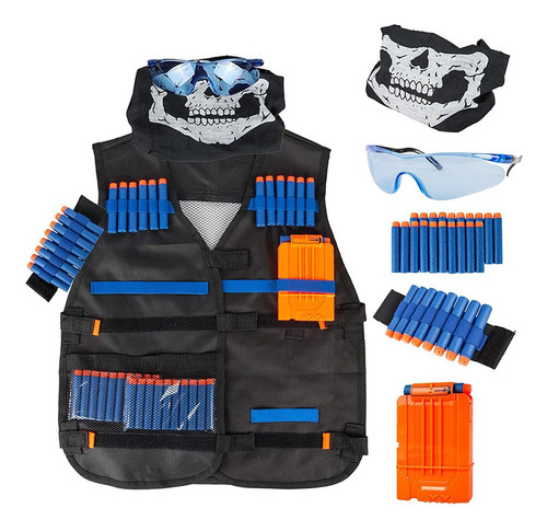 Kit Chaleco Táctico Niños Para Nerf Guns N-strike 220 Balas