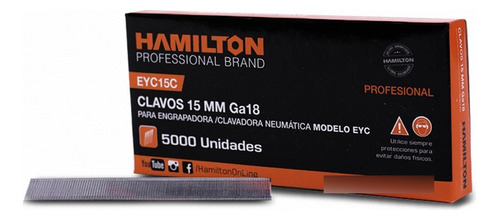 Clavos Para Clavadora Neumatica 15mm X 5000u Hamilton Eyc15c Largo 15 Mm
