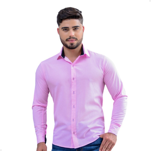 Camisa Blusa Manga Longa Masculina Slim Promoção Exclusiva