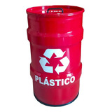 Lixeira Metalica Tambor Reciclagem Plastico Tonel 50lt