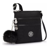 Bolsa Crossbody Kipling Alvar Diseño Color Solido De Nylon  Black Gg23 Asas Color Igual Al Resto De La Bolsa