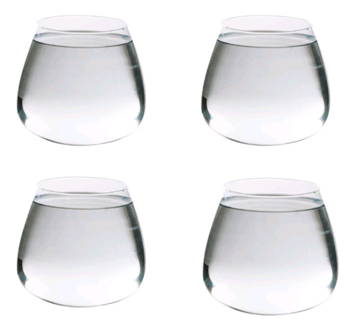 4 Vasos Conhaque 2 Litros Médio Vidro Decoração Mesa Terrari