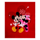 Cobertor Frazada Mickey Y Minnie Love Forever - Providencia Color Rojo