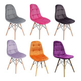 Cadeira Botonê Velvet Eiffel Veludo Confortável Eames