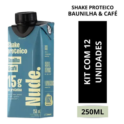 Kit Com 12 Nude - Shake Proteico - 250ml - Baunilha E Café | Frete grátis