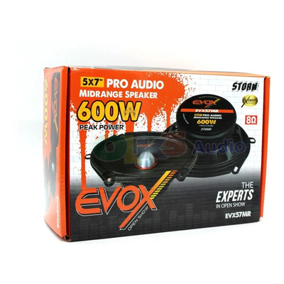 Medio Rango 5x7 300w Rms 8 Ohms Open Show Evox Storm Evx57mr Color Negro Con Naranja | Meses sin interés