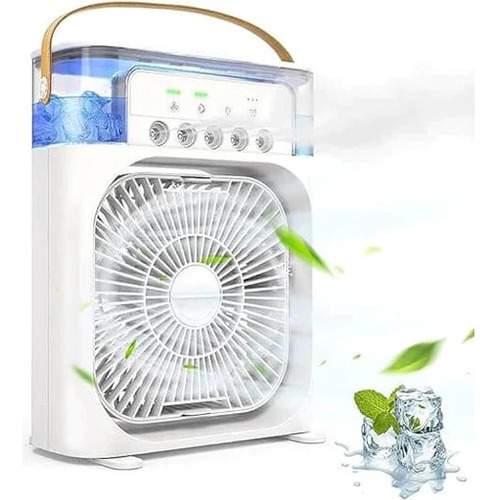 Mini Climatizador De Ar Com Reservatório Para Agua E Gelo Cor Branco 10v