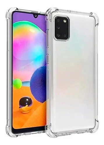 Kit Capinha Antichoque + Película De Vidro Para Samsung A31 Cor Transparente