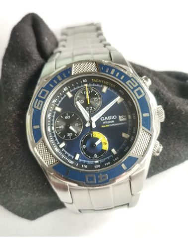 Reloj Casio Duro Divers Wr200m, Alarm Chronograph Azul 42mm