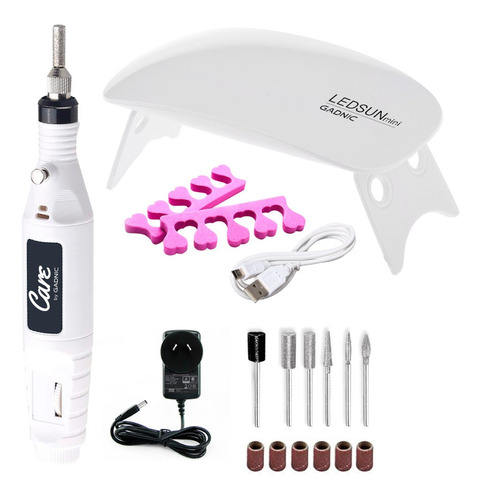 Kit Manicura Profesional Torno Para Uñas Portatil Cabina Uv