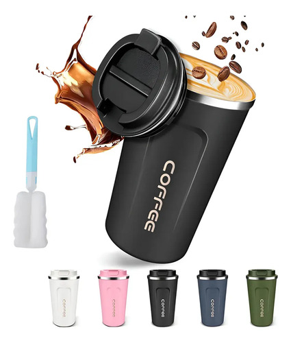 510ml Taza Café Acero Inoxidable Botella Termo Con Cepillo