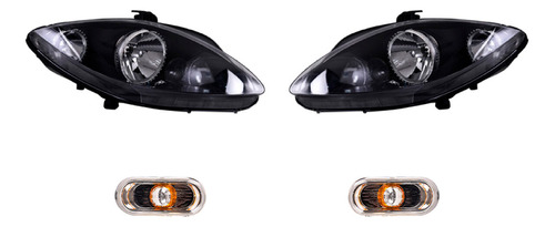 Paquete De 2 Faros Y 2 Cuartos P/ Seat Leon 2007/2009 Depo