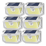 Welalo 188 Luces Solares Led De Pared, Paquete De 6 (blanco)