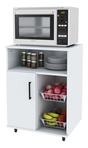 Mueble Microondas Rack Para Frutas Blanco Centro Estant