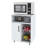 Mueble Microondas Rack Para Frutas Blanco Centro Estant