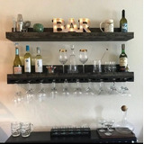 Repisa De Pared Cava Rústica Para Vinos Minimalista 1 Metro 