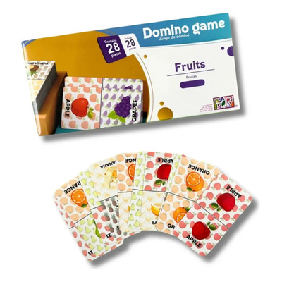 Juego De Dominó Didáctico De Frutas En Inglés Teach Play | Dominó Educativo Para Niños | Aprende Vocabulario De Frutas | Juego Para Aprender Inglés | Juego de Dominó Fruits | MercadoLibre