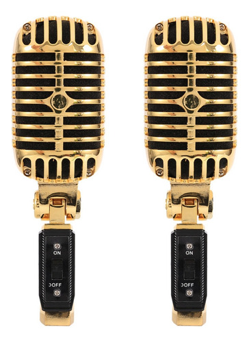.. 2 Micrófonos Clásicos Vintage Con Cable Profesionales
