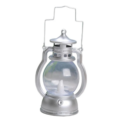 Linterna Led Lámpara De Aceite Luz Para Mesa De Plata