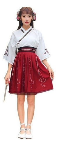 Rt Vestido Kimono Japonés Vintage Con Falda Tipo Camisa