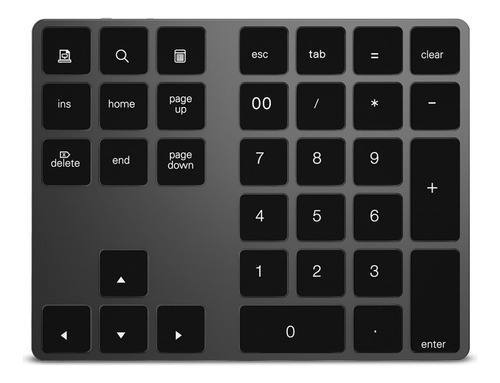 Teclado Numérico Inalámbrico De Aluminio 34 Teclas Bt Teclad